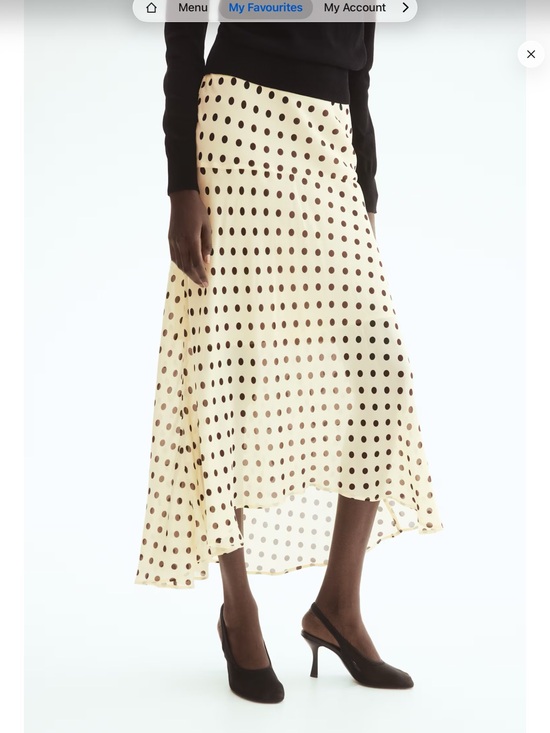 H&M Dresses & Skirts - NWT H&M Cream Polka Dot High-Low Midi Skirt